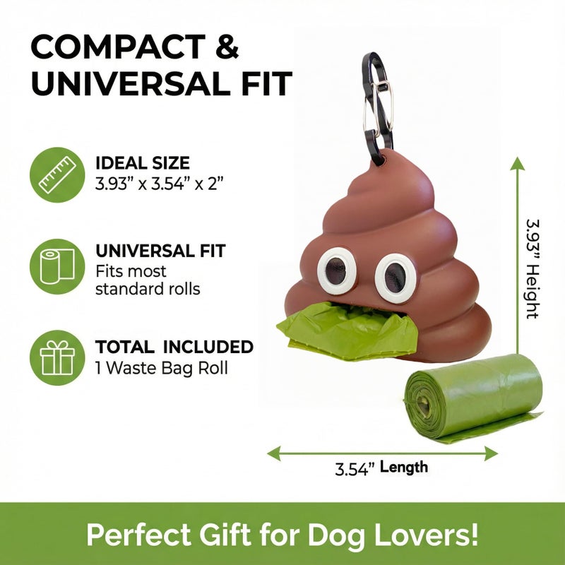 LZSOMPK Cute and Functional Dog Poop Bag Holder for Leash Sturdy Dog Poop Bag Dispenser Includes 1 Roll 15 Bags - Image 2